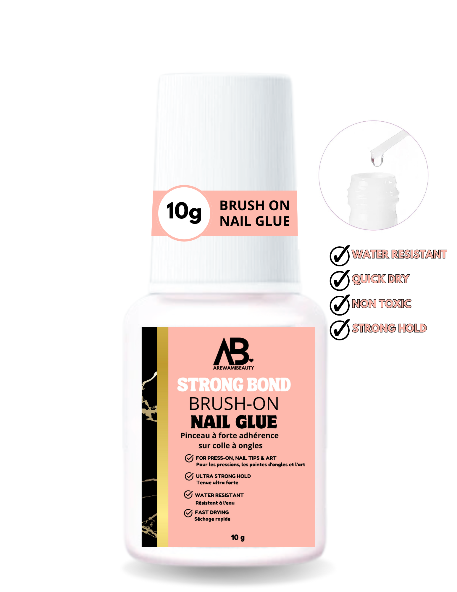 Strong Bond Nail Glue (For Press-on, Nail Tips &amp; Art) – AREWAMIBEAUTY