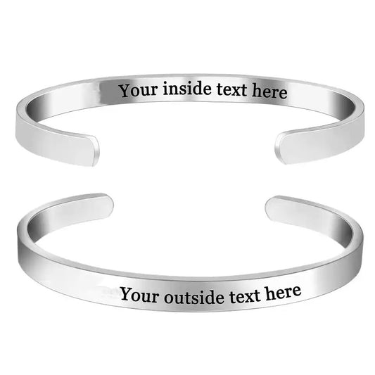 Custom Cuff Bracelet Matte Finish ( Add Your Own Text )